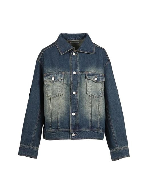 VIVAMUS Blue Lace-Embellished Denim Jacket