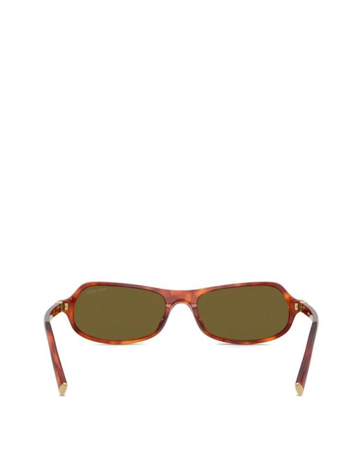 Miu Miu Green Geometric-Frame Sunglasses