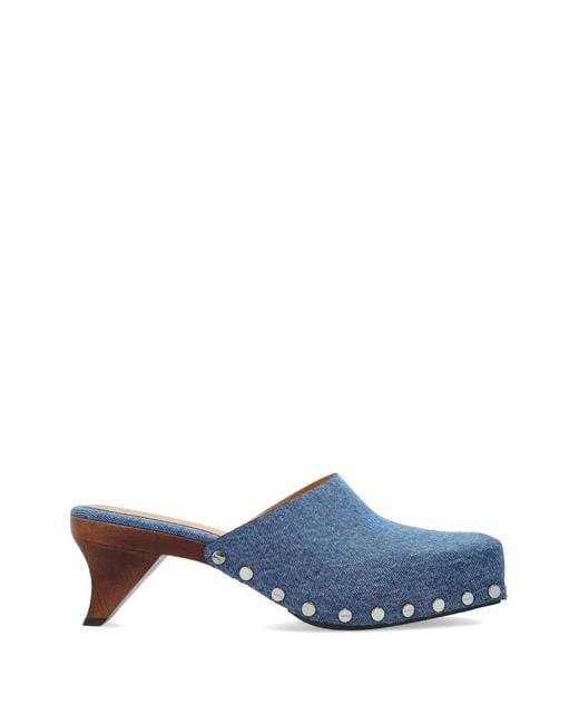 Ganni Blue Studded Mules
