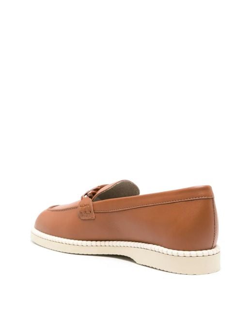 Hogan Brown Flat Shoes