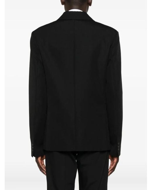 Jacquemus Black Buttoned Collarless Blazer for men