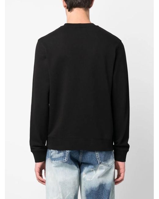 Sudadera con cuello redondo y bordado Sandro de hombre de color Black