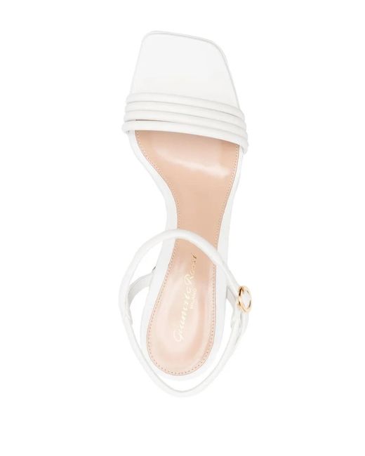 Gianvito Rossi White Lena 70Mm Platform Sandals