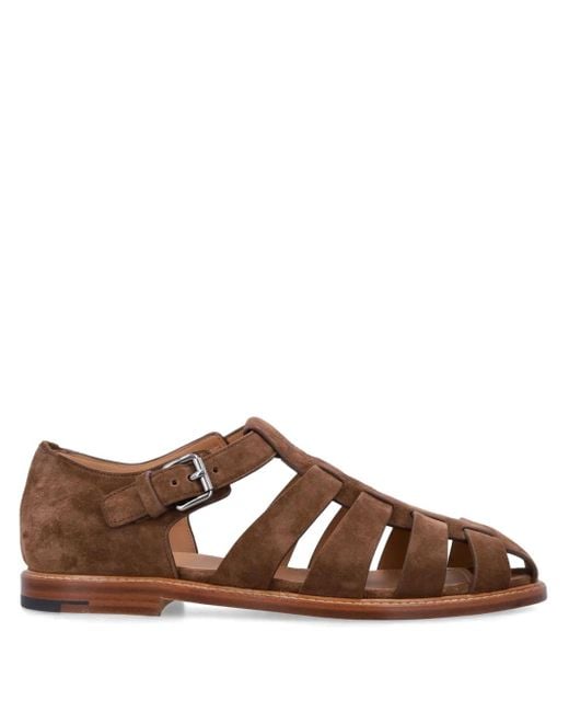 Church's Brown Fisherman Suede Sandals for men