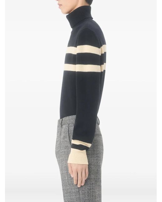 Valentino Garavani Black Vlogo High-Neck Embroidered Sweater for men