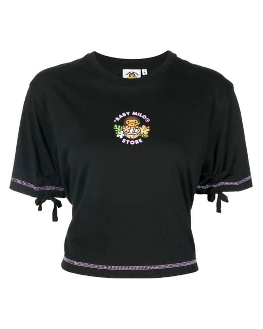 A Bathing Ape Black Logo-Print T-Shirt