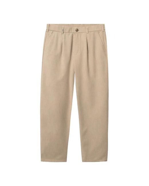 Gabba Natural Gabnapoli 19 Phin Pleated Elasticated-Waistband Trousers for men