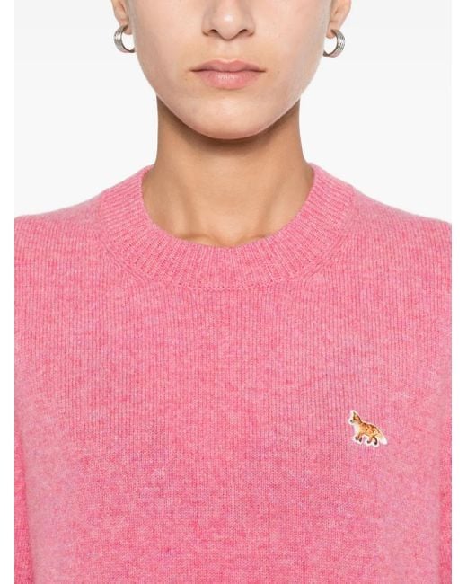 Maison Kitsuné Pink Baby Fox Lambswool Regular Jumper