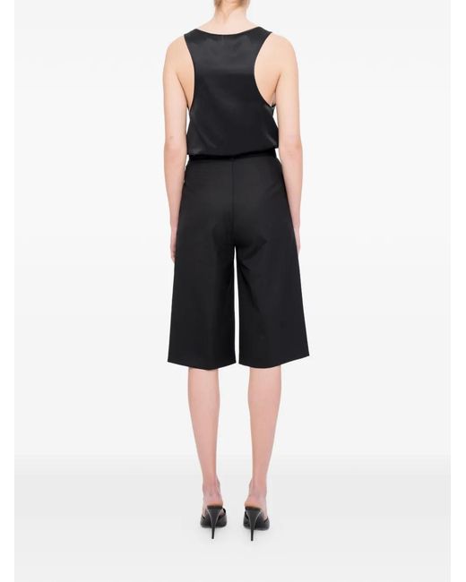 MEDEA Black Button-Placket Racerback Top