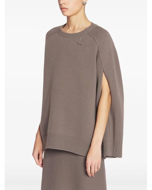 Lanvin Brown Wool-Cashmere Oversize Jumper