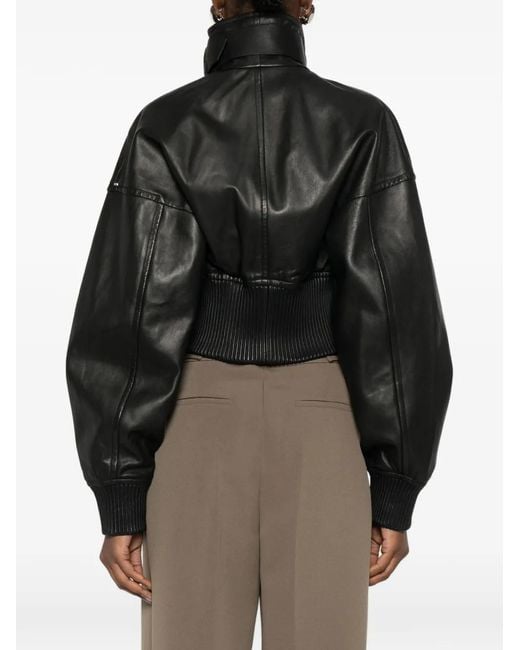 Sportmax Black Leather Jacket
