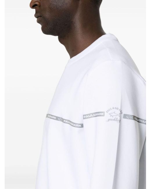 Paul & Shark White Logo-print Sweatshirt for men