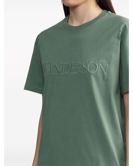 J.W. Anderson Green Logo-embroidered Cotton T-shirt