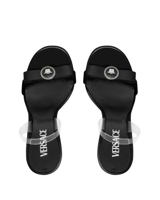 Versace Black Gianni Ribbon 110mm Slingback Sandals