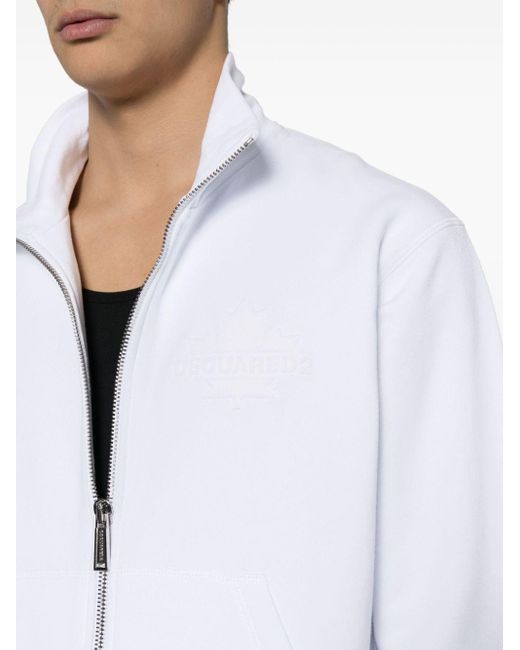 DSquared² White Burbs Zip-up Sweatshirt for men