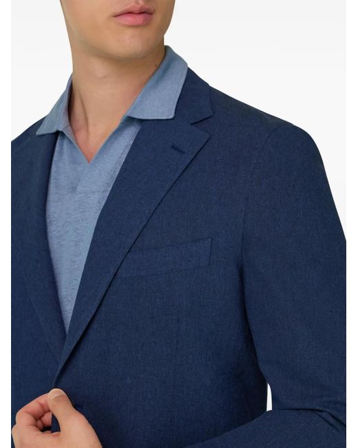 Boggi Blue Blazer Boutonné À Poche Plaquées for men
