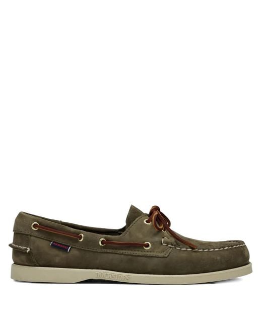 Sebago Green Suede Boat Shoes for men