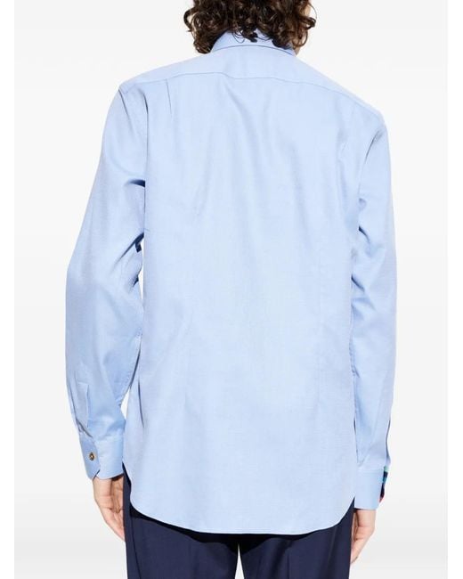 Paul Smith Blue Long-Sleeved Buttoned Shirt for men