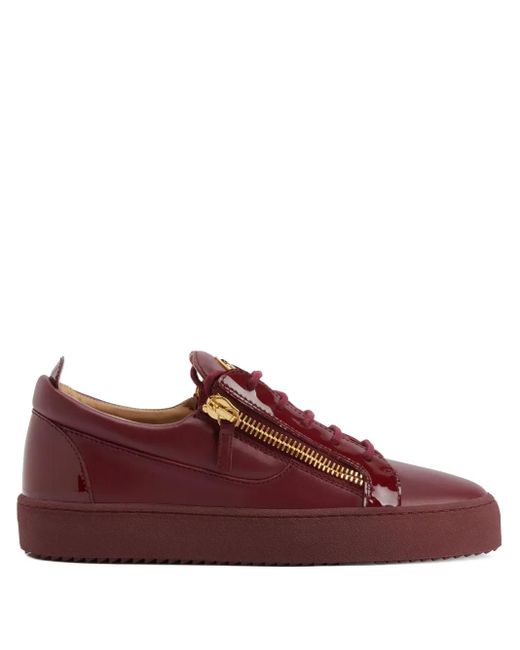 Giuseppe Zanotti Red Frankie Glossy-Leather Sneakers for men
