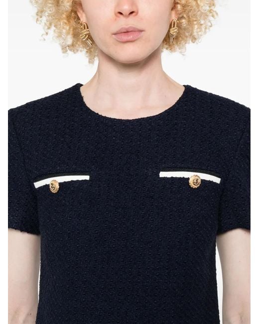 Self-Portrait Blue Self Portrait Bouclé Mini Dress