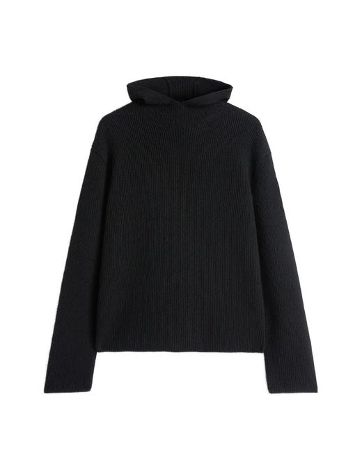 Jil Sander Black X Moncler Ribbed-Knit Hood Sweater