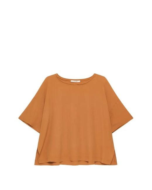 Maliparmi Brown Fluid Crepe T-Shirt