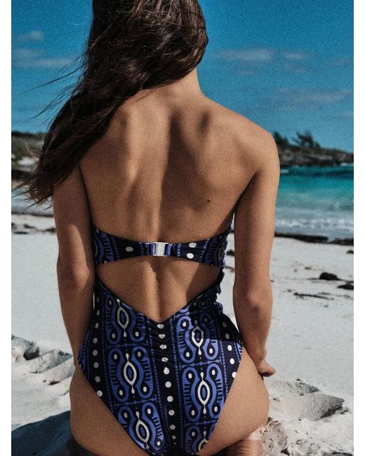 Johanna Ortiz Blue Printed Swimsuit