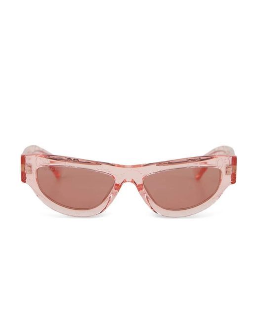 Gucci Pink Gg Embossed Cat-Eye Sunglasses