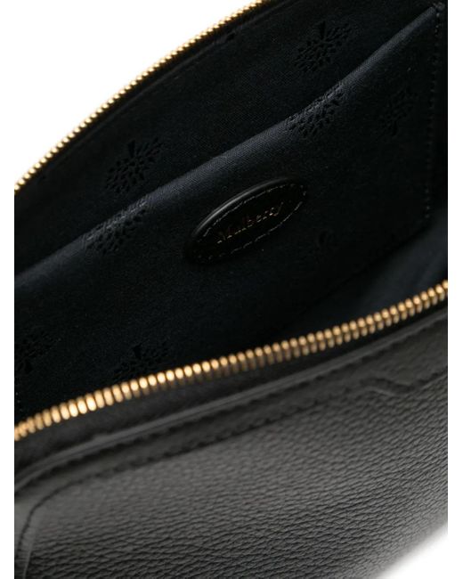 Mulberry Black Logo-Embossed Pouch
