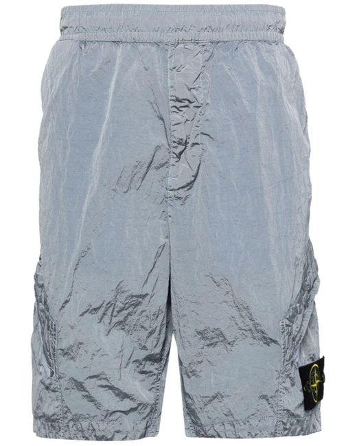 Stone Island Blue L1719 Compass-badge Shorts for men