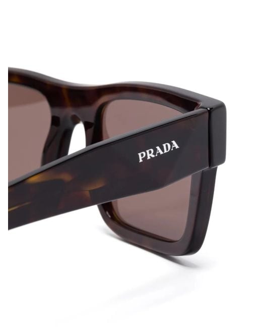 Prada Brown Rectangle-Frame Sunglasses
