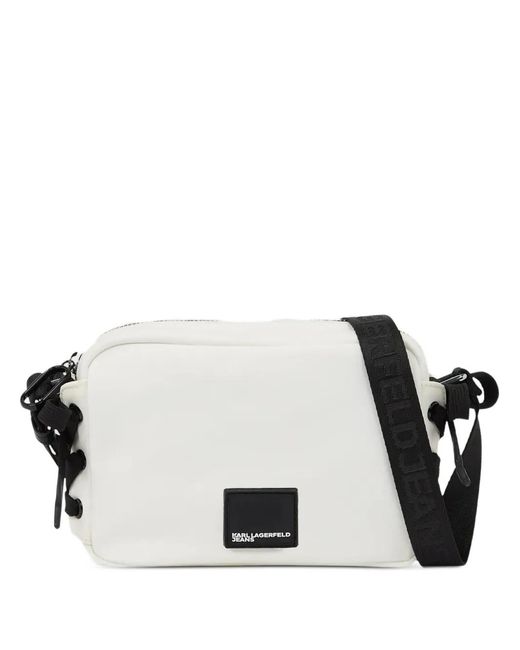 Karl Lagerfeld Black Logo-Detail Cross Body Bag