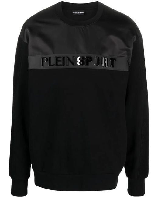 Felpa Ls Con Applicazione di Philipp Plein in Black da Uomo