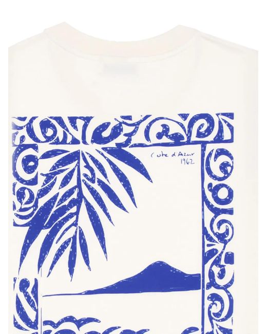 Laneus White Graphic-Print T-Shirt