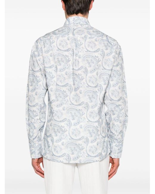 Brunello Cucinelli Hemd mit Paisley-Print in White für Herren