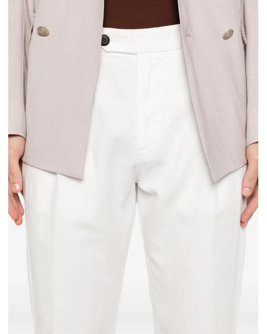 Eleventy White Pences Trousers for men