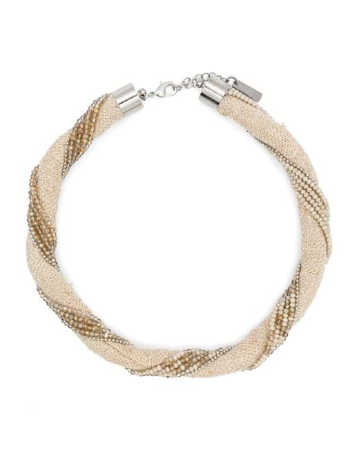 Peserico White Crystal-embellished Necklace