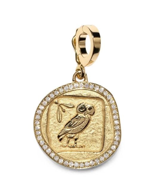 Azlee White Small Owl Wisdom Diamond Pendant