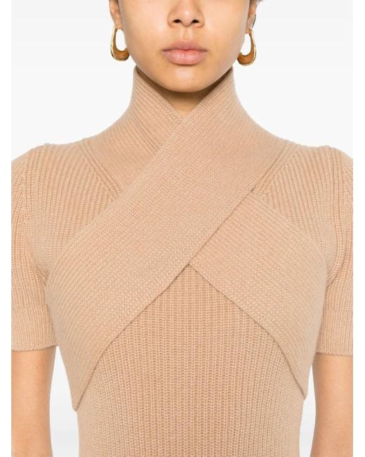 Patou Natural Knitted Cashmere Blend Minidress