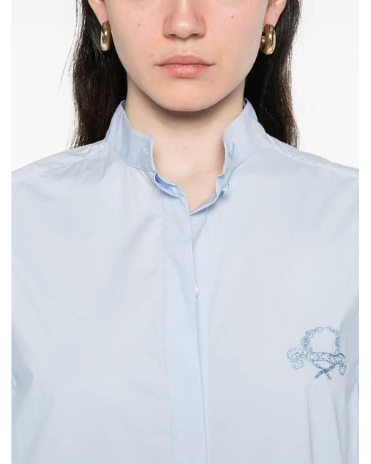 Moschino White Logo-Embroidery Pleated-Hem Mini Dress