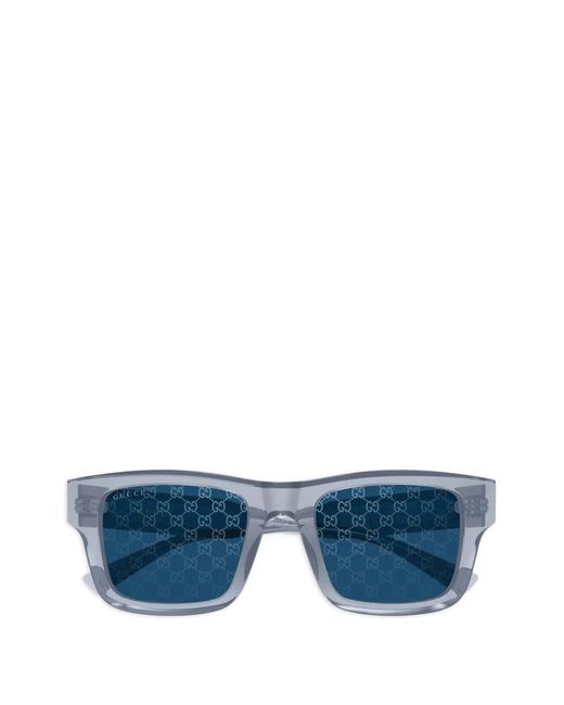 Gucci Blue Square-Frame Sunglasses for men