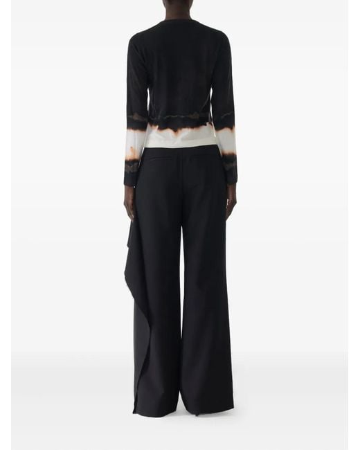 Jason Wu Black Ombre Difussed Stripe Wool Cardigan