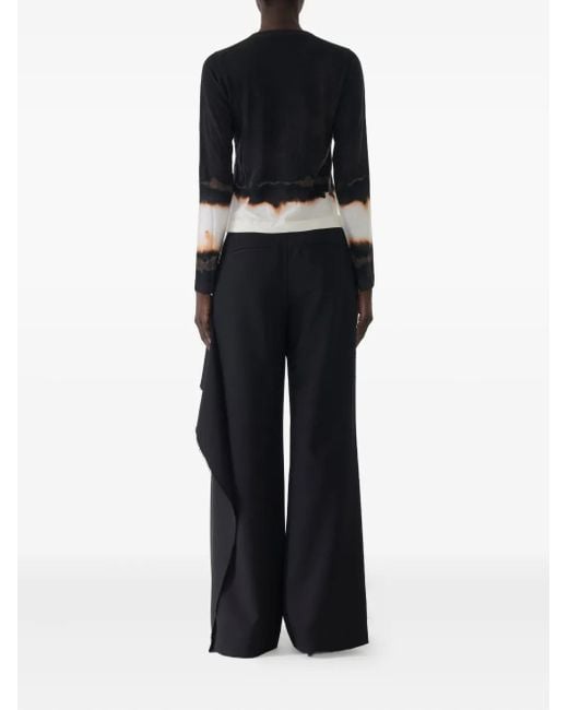 Jason Wu Black Ombre Difussed Stripe Wool Cardigan