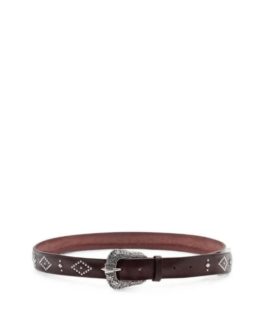 Orciani White Studded Leather Belt for men