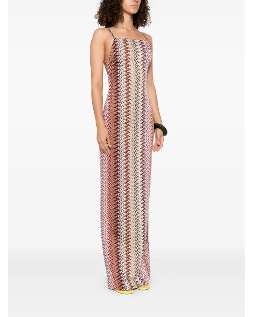 Missoni Red Open-Back Maxi Dress