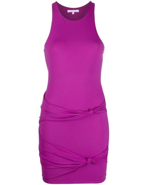 Patrizia Pepe Purple Knot Detail Mini Dress