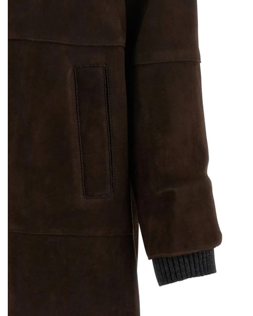 P.A.R.O.S.H. Black Monet Suede Coat