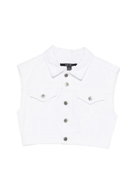Ksubi White Buttoned Trucker Vest