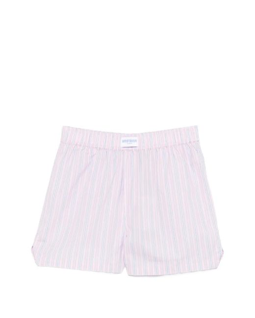 WRSTBHVR White Short À Patch Logo Et Rayures Verticales