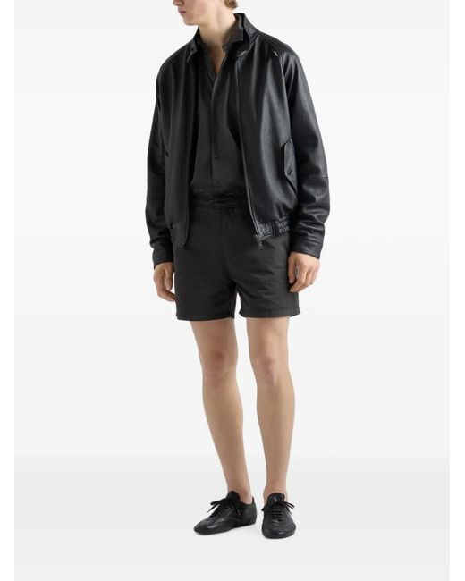 Prada Black Twill Swim Trunks for men